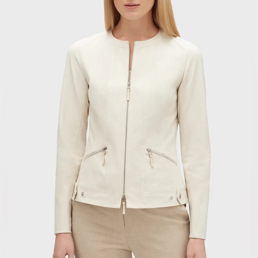 Lafayette 148 New York Cairo Zip-Front Fundamental Bi-Stretch Jacket